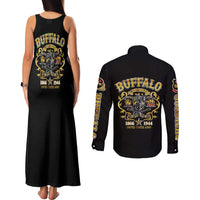 Buffalo Soldiers 1866-1944 Couples Matching Tank Maxi Dress and Long Sleeve Button Shirt American Legend