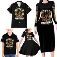 Buffalo Soldiers 1866-1944 Family Matching Long Sleeve Bodycon Dress and Hawaiian Shirt American Legend