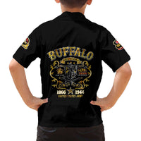 Buffalo Soldiers 1866-1944 Family Matching Off The Shoulder Long Sleeve Dress and Hawaiian Shirt American Legend