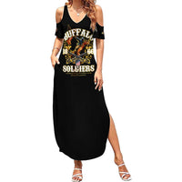 Buffalo Soldiers 1866-1944 Family Matching Summer Maxi Dress and Hawaiian Shirt American Legend