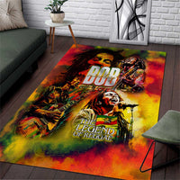 The Legend of Reggae Area Rug Bob One Love Colorful Art