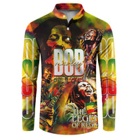 The Legend of Reggae Button Sweatshirt Bob One Love Colorful Art