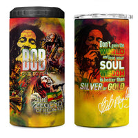 The Legend of Reggae 4 in 1 Can Cooler Tumbler Bob One Love Colorful Art