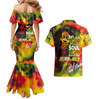 The Legend of Reggae Couples Matching Mermaid Dress and Hawaiian Shirt Bob One Love Colorful Art
