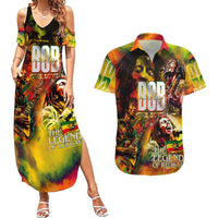 The Legend of Reggae Couples Matching Summer Maxi Dress and Hawaiian Shirt Bob One Love Colorful Art