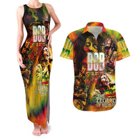 The Legend of Reggae Couples Matching Tank Maxi Dress and Hawaiian Shirt Bob One Love Colorful Art