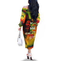 The Legend of Reggae Family Matching Off The Shoulder Long Sleeve Dress and Hawaiian Shirt Bob One Love Colorful Art