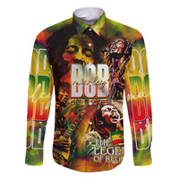 The Legend of Reggae Family Matching Off Shoulder Short Dress and Hawaiian Shirt Bob One Love Colorful Art