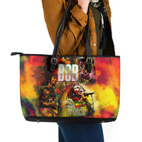 The Legend of Reggae Leather Tote Bag Bob One Love Colorful Art