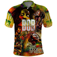 The Legend of Reggae Polo Shirt Bob One Love Colorful Art