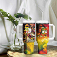 The Legend of Reggae Tumbler With Handle Bob One Love Colorful Art