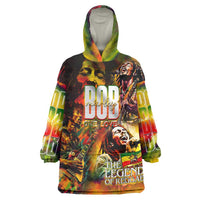 The Legend of Reggae Wearable Blanket Hoodie Bob One Love Colorful Art