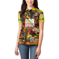 The Legend of Reggae Women Polo Shirt Bob One Love Colorful Art