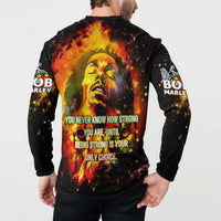 Bob King Of Reggae Button Sweatshirt Rastafari Lion - You Never Know How Strong You Are