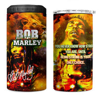 Bob King Of Reggae 4 in 1 Can Cooler Tumbler Rastafari Lion - You Never Know How Strong You Are