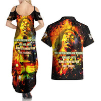 Bob King Of Reggae Couples Matching Summer Maxi Dress and Hawaiian Shirt Rastafari Lion - You Never Know How Strong You Are