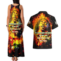Bob King Of Reggae Couples Matching Tank Maxi Dress and Hawaiian Shirt Rastafari Lion - You Never Know How Strong You Are