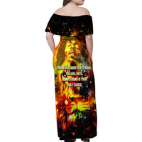 Bob King Of Reggae Family Matching Off Shoulder Maxi Dress and Hawaiian Shirt Rastafari Lion - You Never Know How Strong You Are