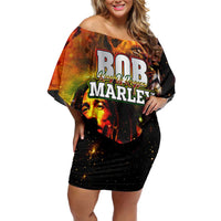 Bob King Of Reggae Family Matching Off Shoulder Short Dress and Hawaiian Shirt Rastafari Lion - You Never Know How Strong You Are