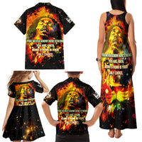 Bob King Of Reggae Family Matching Tank Maxi Dress and Hawaiian Shirt Rastafari Lion - You Never Know How Strong You Are