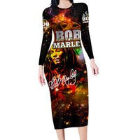 Bob King Of Reggae Long Sleeve Bodycon Dress Rastafari Lion - You Never Know How Strong You Are