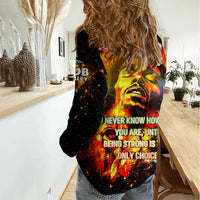 Bob King Of Reggae Women Casual Shirt Rastafari Lion - You Never Know How Strong You Are