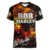 Bob King Of Reggae Women V-Neck T-Shirt Rastafari Lion - You Never Know How Strong You Are