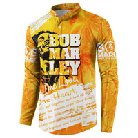 Legend Bob Reggae Button Sweatshirt One Love One Heart Tropical Leaf