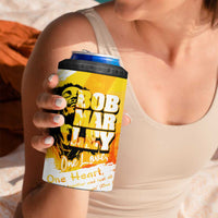 Legend Bob Reggae 4 in 1 Can Cooler Tumbler One Love One Heart Tropical Leaf