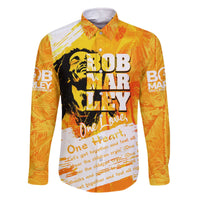 Legend Bob Reggae Family Matching Off The Shoulder Long Sleeve Dress and Hawaiian Shirt One Love One Heart Tropical Leaf