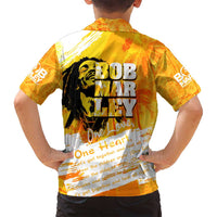 Legend Bob Reggae Family Matching Summer Maxi Dress and Hawaiian Shirt One Love One Heart Tropical Leaf