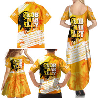 Legend Bob Reggae Family Matching Summer Maxi Dress and Hawaiian Shirt One Love One Heart Tropical Leaf