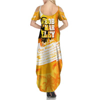 Legend Bob Reggae Family Matching Summer Maxi Dress and Hawaiian Shirt One Love One Heart Tropical Leaf