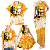 Legend Bob Reggae Family Matching Tank Maxi Dress and Hawaiian Shirt One Love One Heart Tropical Leaf