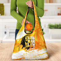 Legend Bob Reggae Grocery Bag One Love One Heart Tropical Leaf