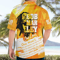 Legend Bob Reggae Hawaiian Shirt One Love One Heart Tropical Leaf