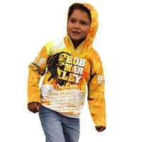 Legend Bob Reggae Kid Hoodie One Love One Heart Tropical Leaf