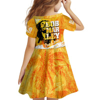 Legend Bob Reggae Kid Short Sleeve Dress One Love One Heart Tropical Leaf