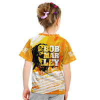 Legend Bob Reggae Kid T Shirt One Love One Heart Tropical Leaf