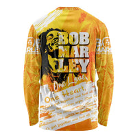 Legend Bob Reggae Long Sleeve Shirt One Love One Heart Tropical Leaf