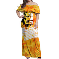 Legend Bob Reggae Off Shoulder Maxi Dress One Love One Heart Tropical Leaf