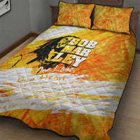 Legend Bob Reggae Quilt Bed Set One Love One Heart Tropical Leaf