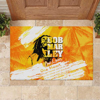 Legend Bob Reggae Rubber Doormat One Love One Heart Tropical Leaf
