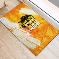 Legend Bob Reggae Rubber Doormat One Love One Heart Tropical Leaf