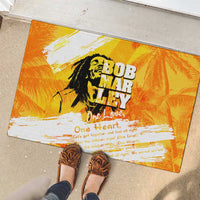 Legend Bob Reggae Rubber Doormat One Love One Heart Tropical Leaf