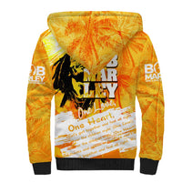 Legend Bob Reggae Sherpa Hoodie One Love One Heart Tropical Leaf