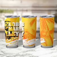 Legend Bob Reggae Tumbler Cup One Love One Heart Tropical Leaf