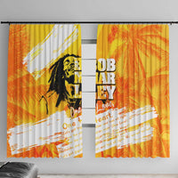 Legend Bob Reggae Window Curtain One Love One Heart Tropical Leaf