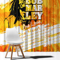 Legend Bob Reggae Window Curtain One Love One Heart Tropical Leaf