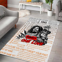 King of Reggae Legend Bob Area Rug Lion Rastafari Cannabis Typography Style